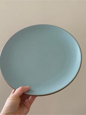 $58 New Heath Ceramics Aqua Chocolate Brown Coupe Dinner Plate 11'' Dia 0720-4